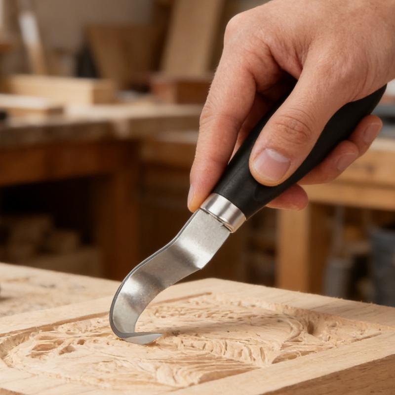 Wood Chisel Set - ชุดมีดแกะสลักไม้ 5 ชิ้น พร้อมด้ามจับไม้ตามหลักสรีรศาสตร์ ใบมีดสแตนเลส สำหรับงานแกะสลักและงานฝีมือ
