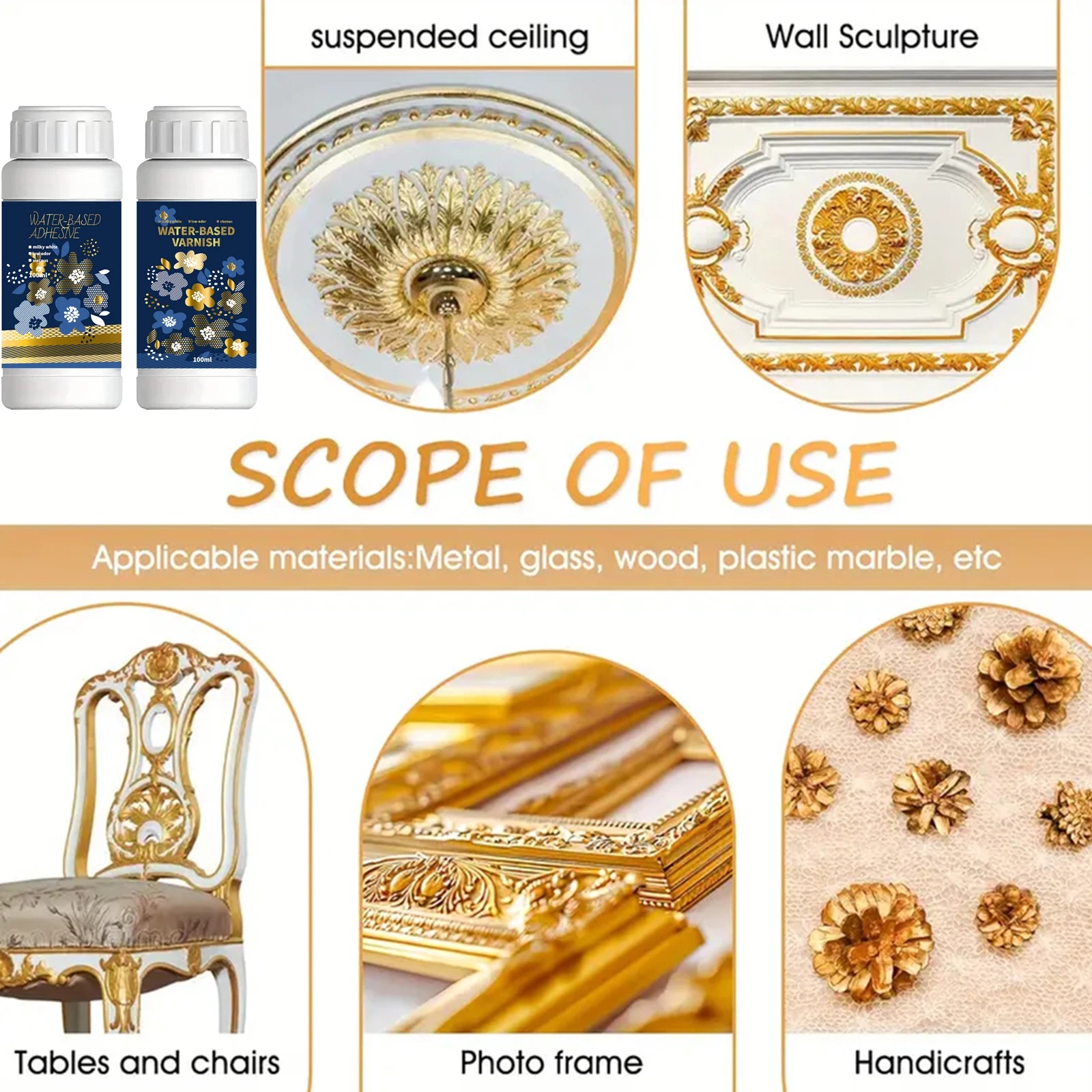 100 ml/200 ml Golden Leaf Gild - Woodworking Resin บทวิจารณ์และราคา